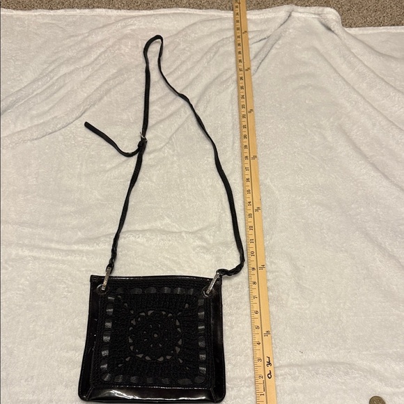 Brighton Black Crochet Shoulder Bag - Picture 4 of 14